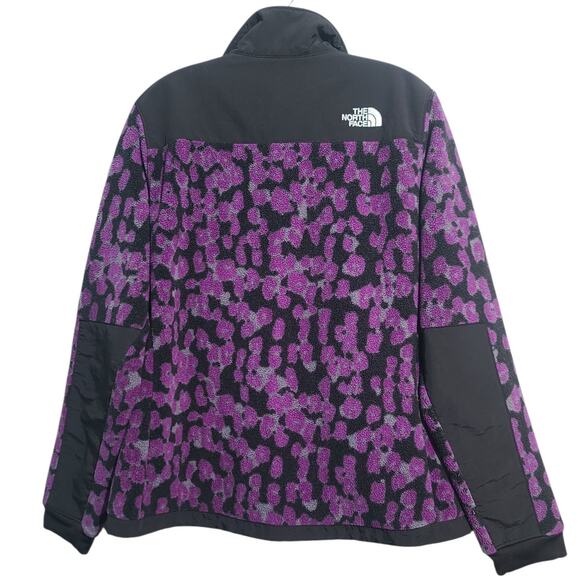 The North Face Women's Denali Jacket Purple Leopard Print Size Large - Picture 2 of 6